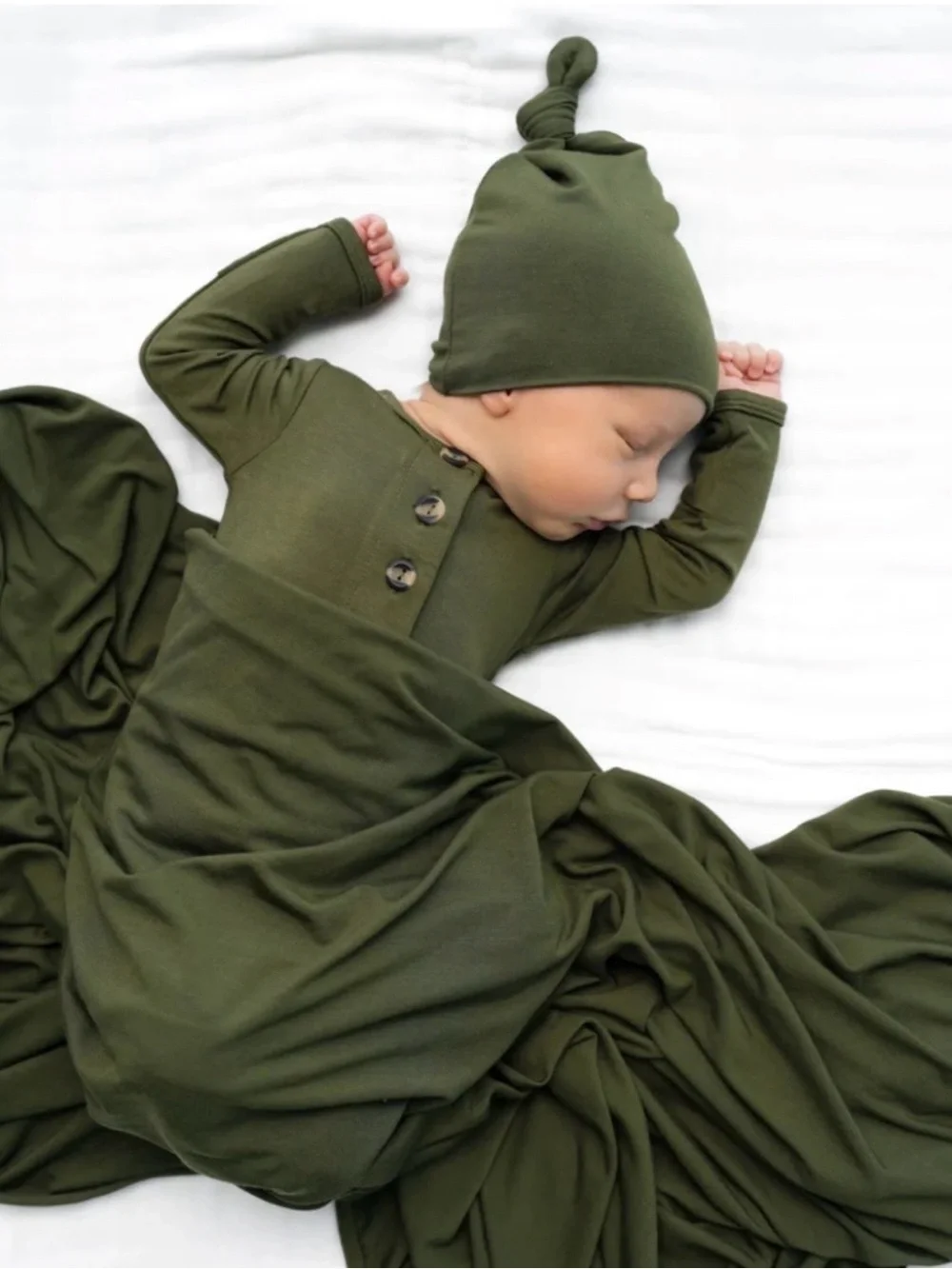 Lou Lou & company Riley Knotted Gown - Olive Green